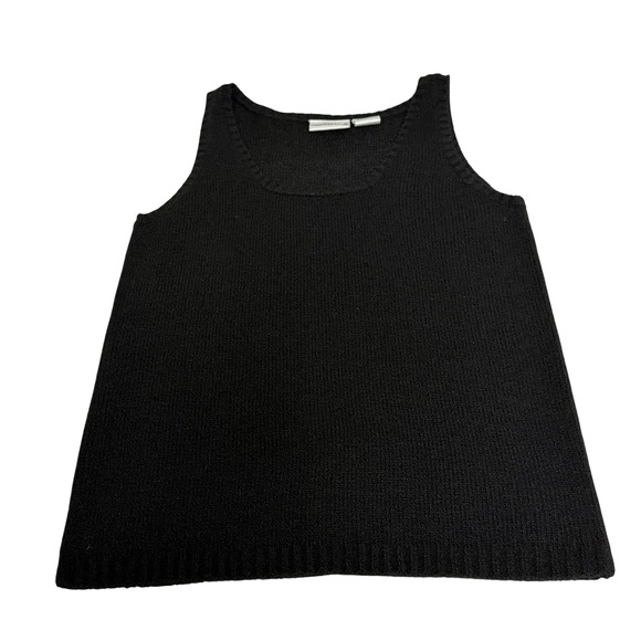Fashion Bug Tops - Fashion‎ Bug Womens Medium Black Knit Sweater Tank Top Sleeveless Scoop Neck 90s